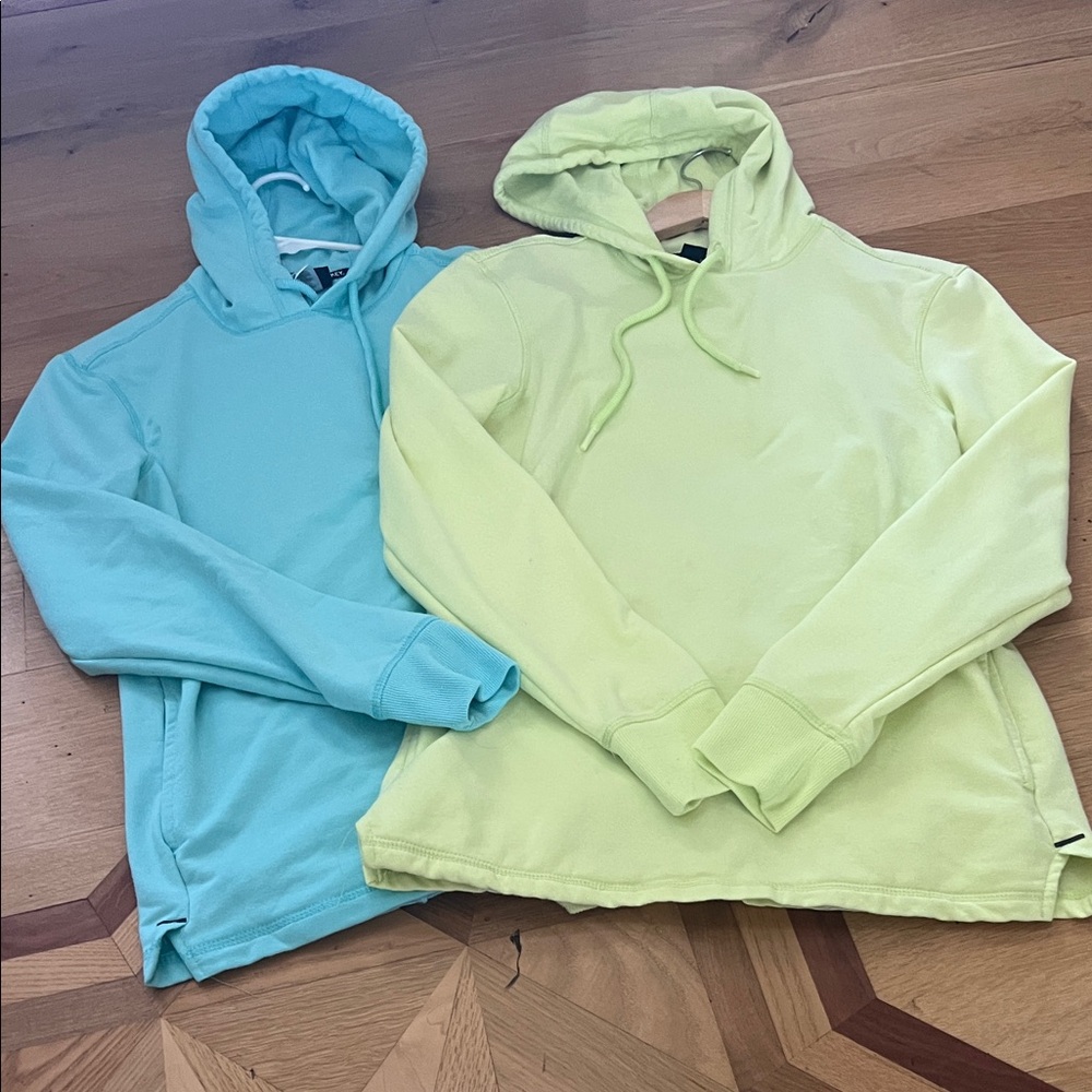 2 Jockey Sport Aqua Apparel hoodies both fleece lined extra lined hood pockets